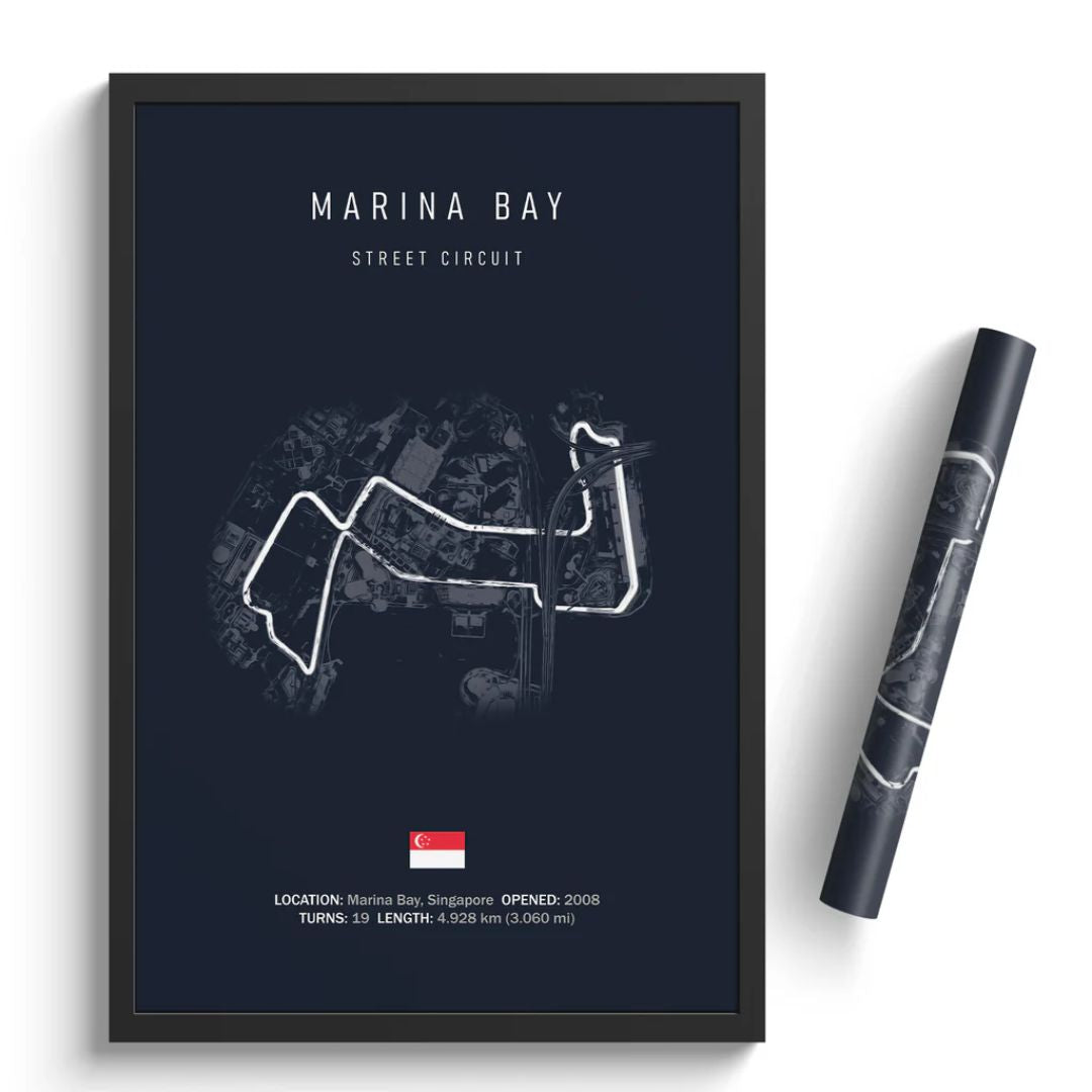 Poster Circuito Marina Bay F1